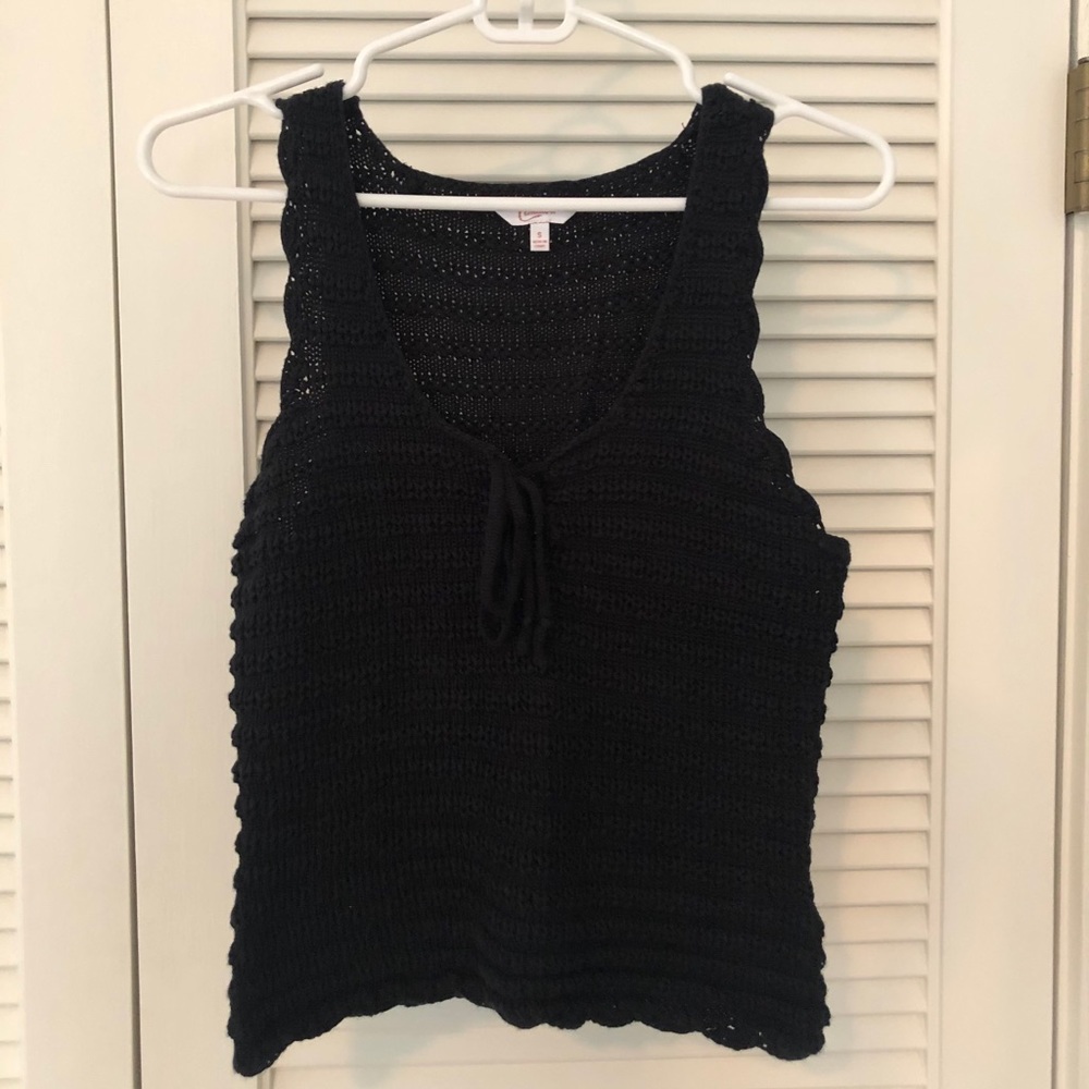 Black Crochet Tank Top